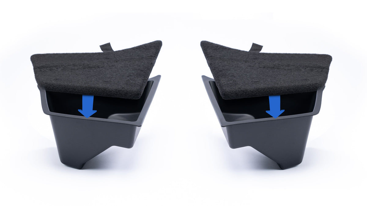 Trunk storage bins with lids