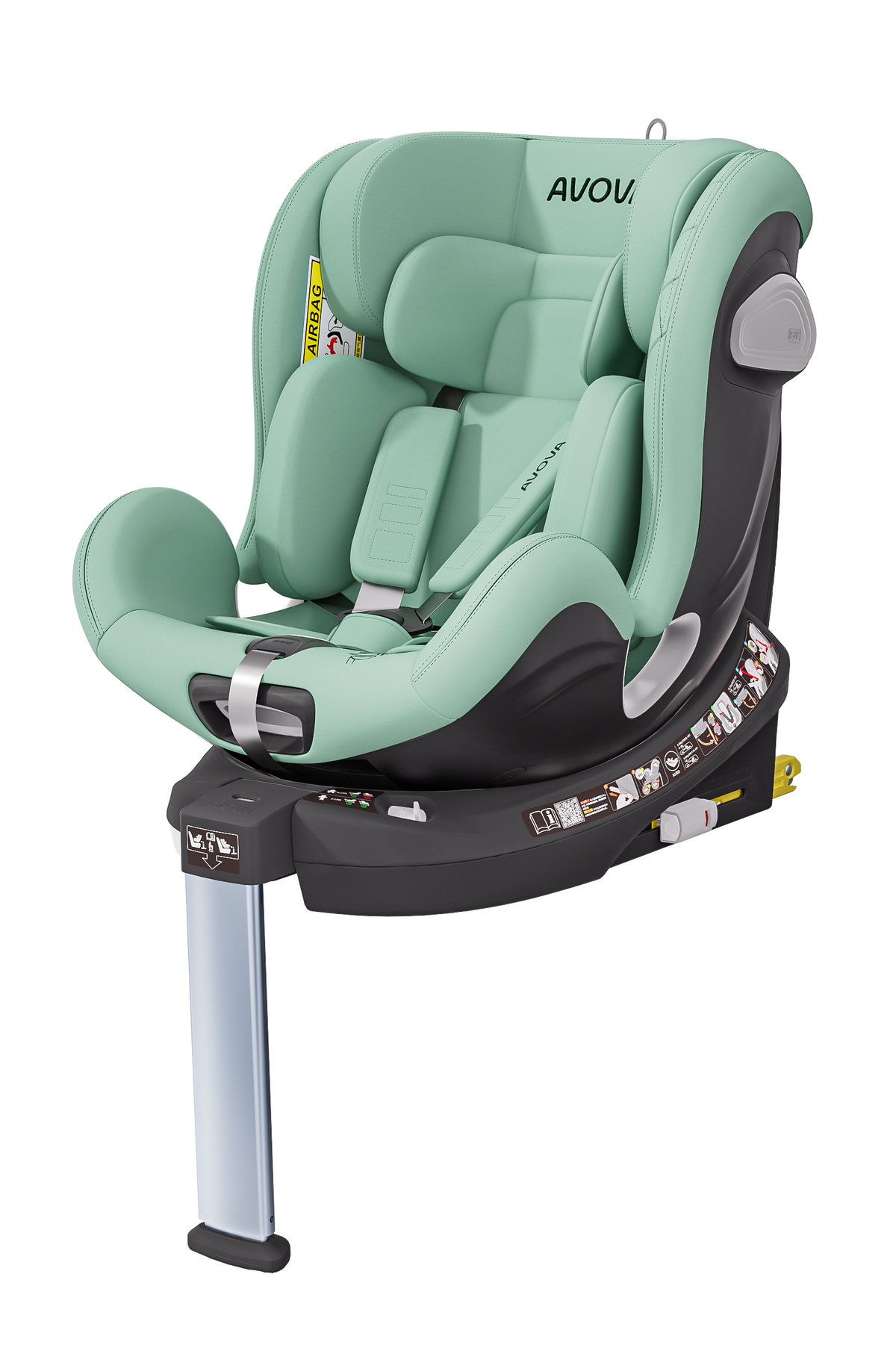 Avova Swan-Fix i-Size Reboarder Kindersitz in Lime Green