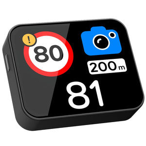 Saphe T Verkehrswarner mit AMOLED-Touchdisplay, Anzeige von Tempolimit, Blitzerwarnung und Geschwindigkeit