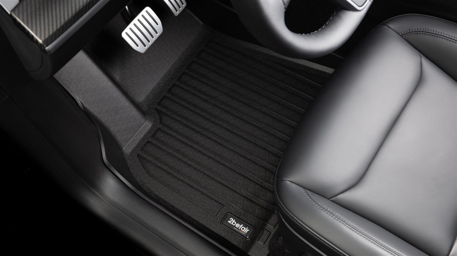 2befair Premium rubber mats footwell at the front for the Tesla Model Y