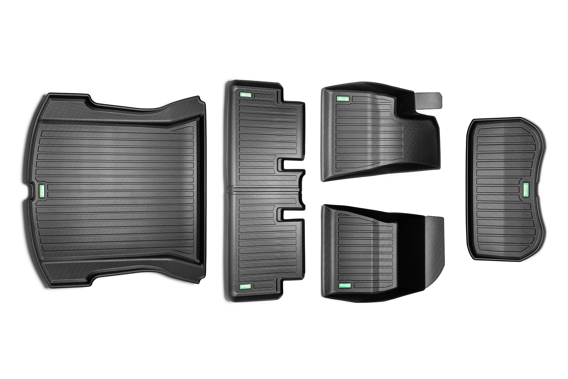 Tesla Model Y: Allwetter-Fußmattenset für den Innenraum (3 Stück, 3D-TPR  Gummi) LHD - Plugear