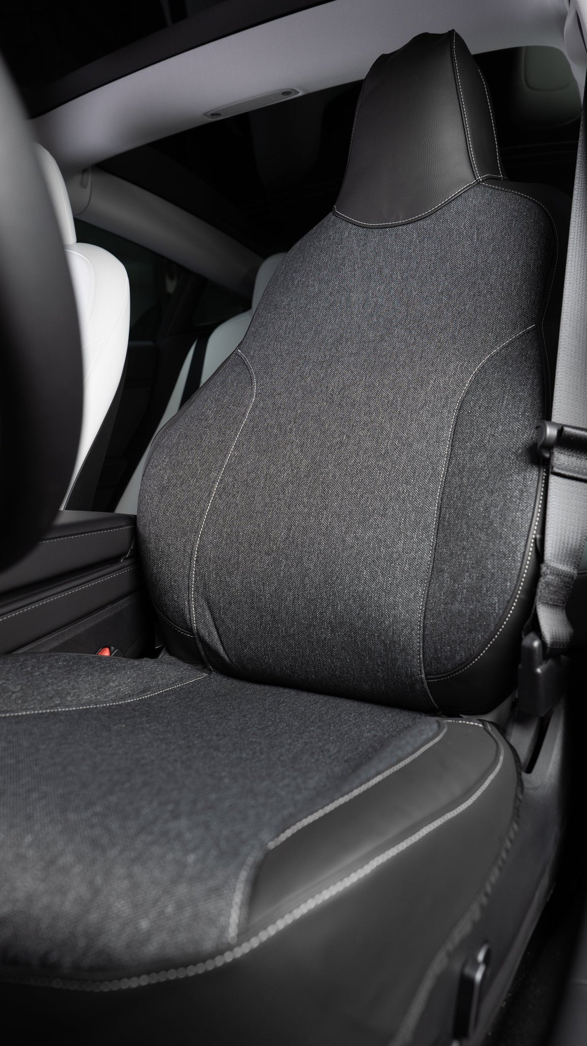 NUOGIC Autositz Kopfstützenbezug, Schutzbezug Stoff Design Abdeckung  Dekoration für Tesla Model Y/3 : : Auto & Motorrad