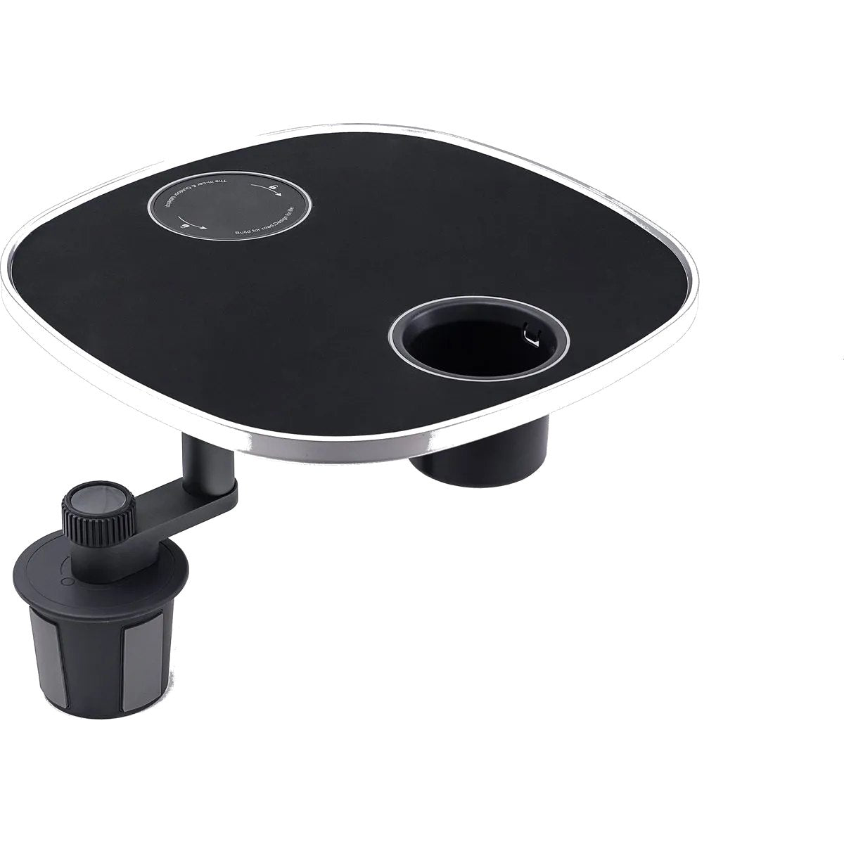 MebaHeart Car Table Schwarz mit Cupholder-Basis, Tischplatte und Getränkehalter