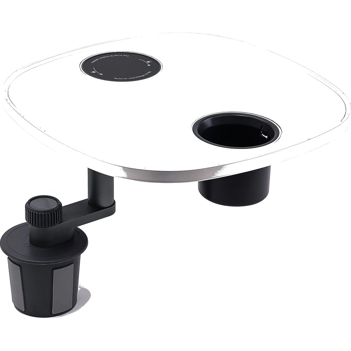 MebaHeart Car Table Weiß mit Cupholder-Basis, Tischplatte und Getränkehalter