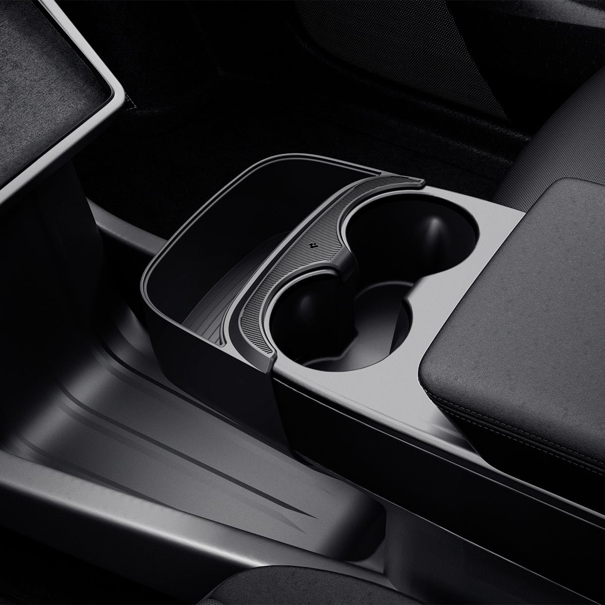 Die Erweiterung eingesetzt in der Mittelkonsole des Tesla Model Y Standard