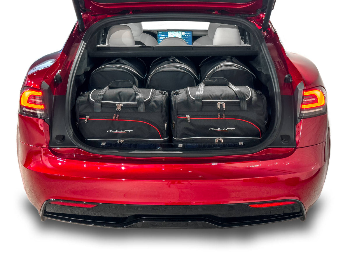 Kjust Kofferraumtaschen Set im Kofferraum des Tesla Model S ab 2021