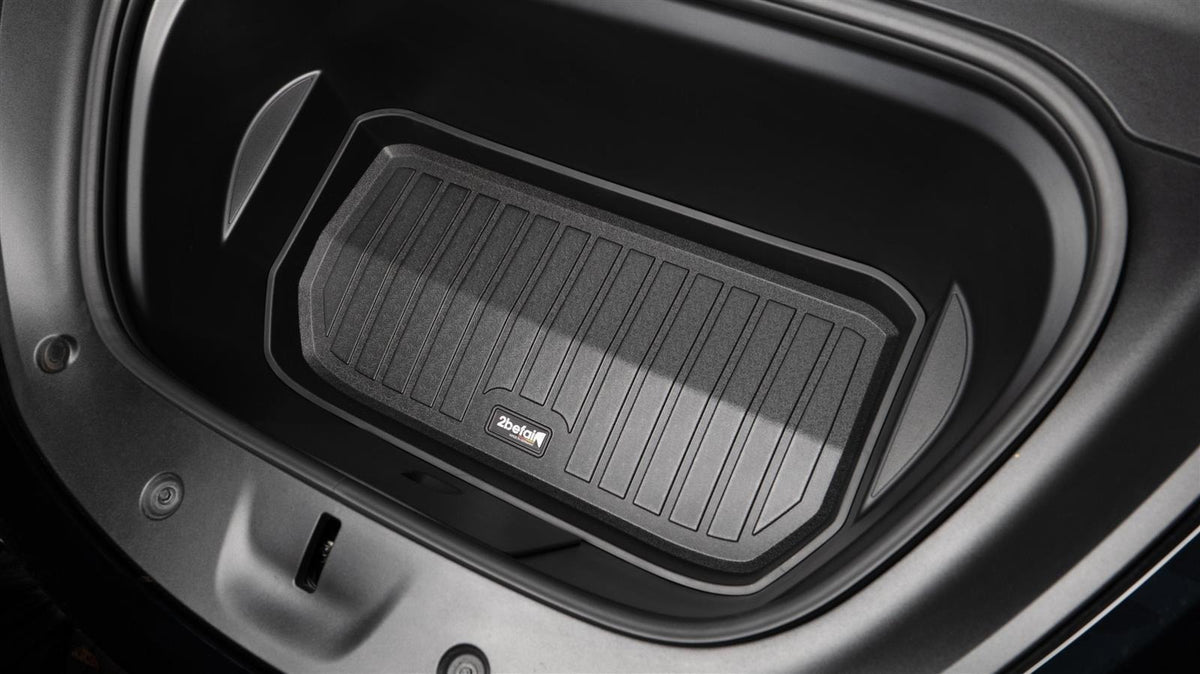 2befair Allwettermatten Gesamtset für das Tesla Model Y – Frunkmatte im Frunk eingelegt