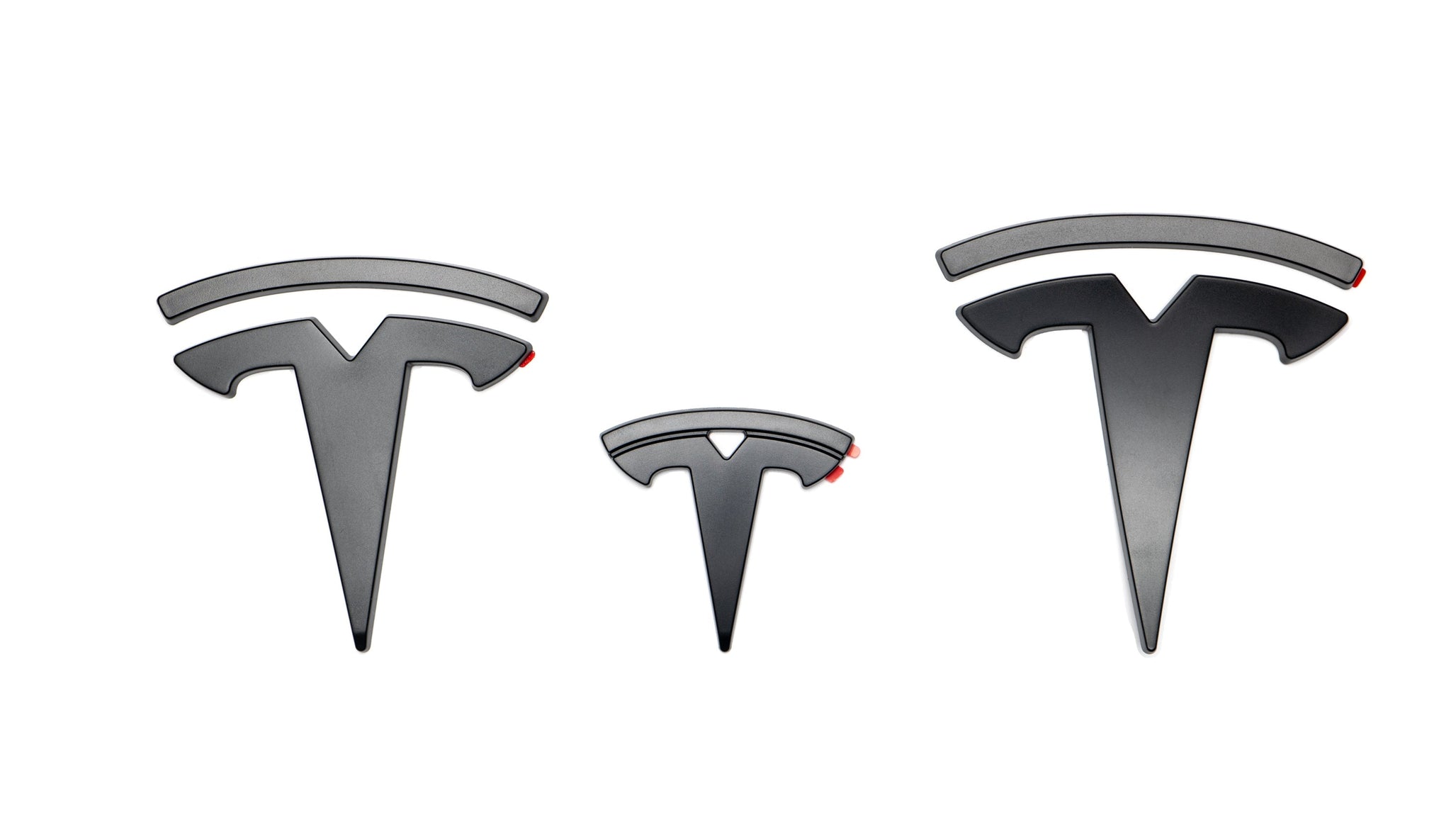 Logo emblems in black for the Tesla Model 3