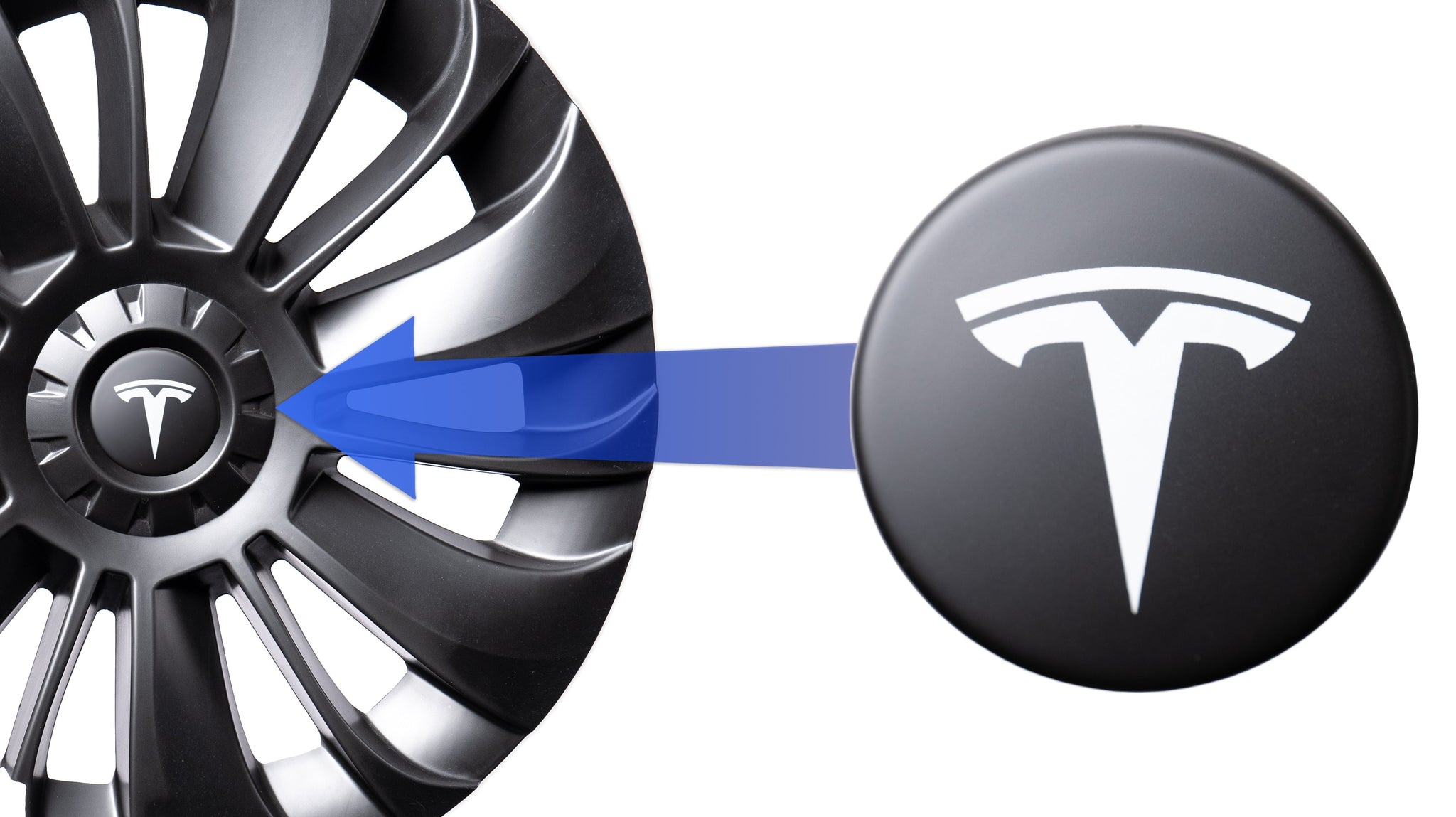 Logos (4x) für Radkappen des Tesla Model 3/Y