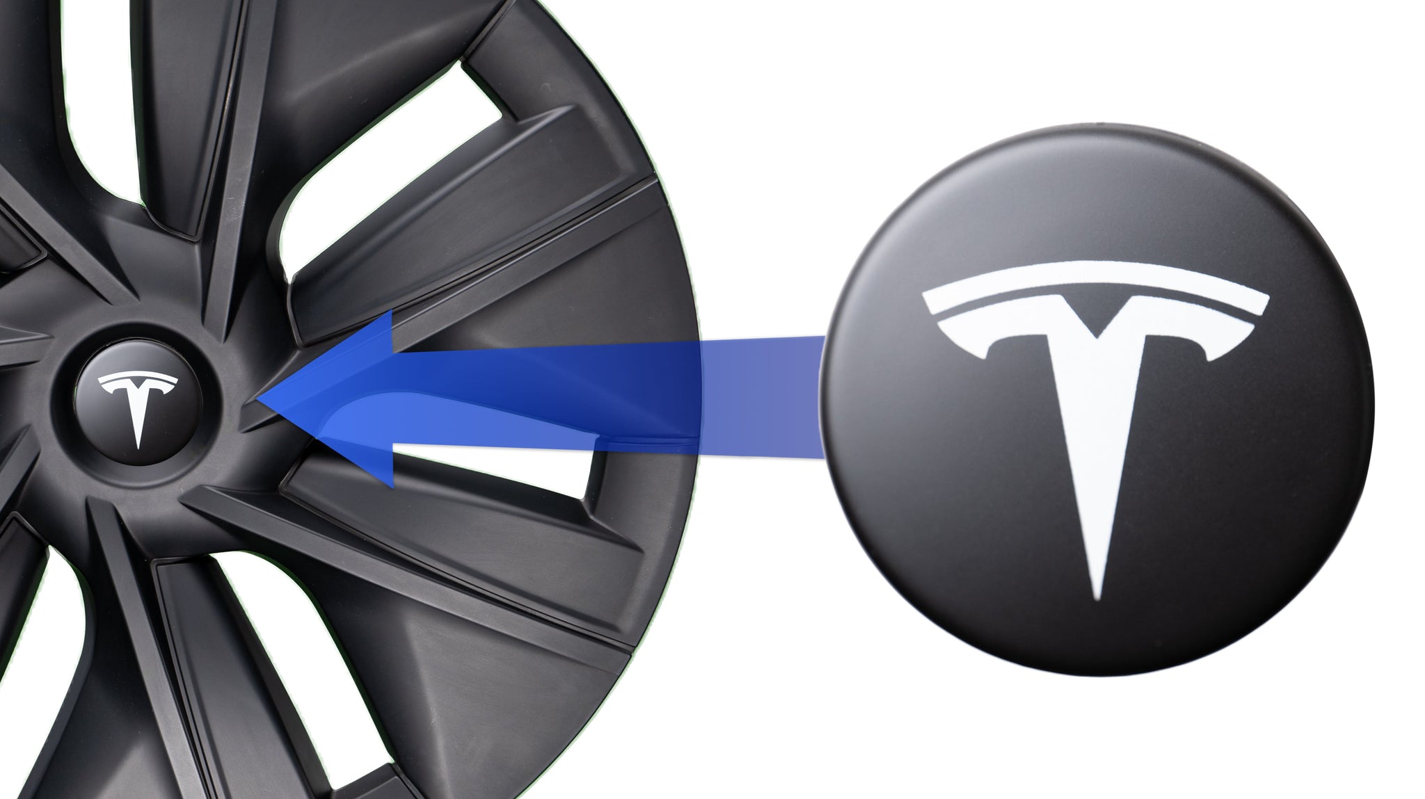 Logos (4x) for wheel caps of the Tesla Model 3/Y