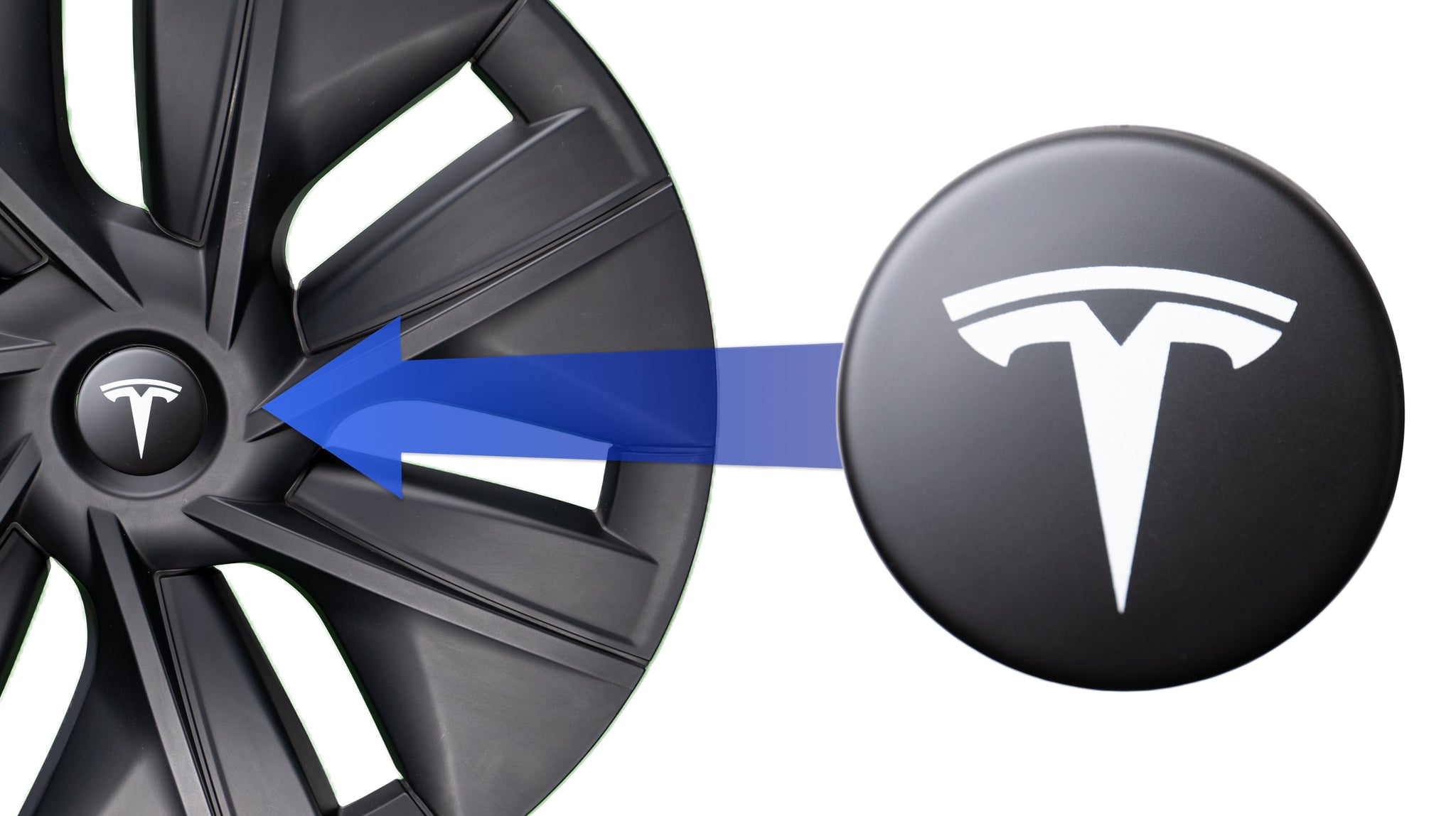 Logos (4x) für Radkappen des Tesla Model 3/Y