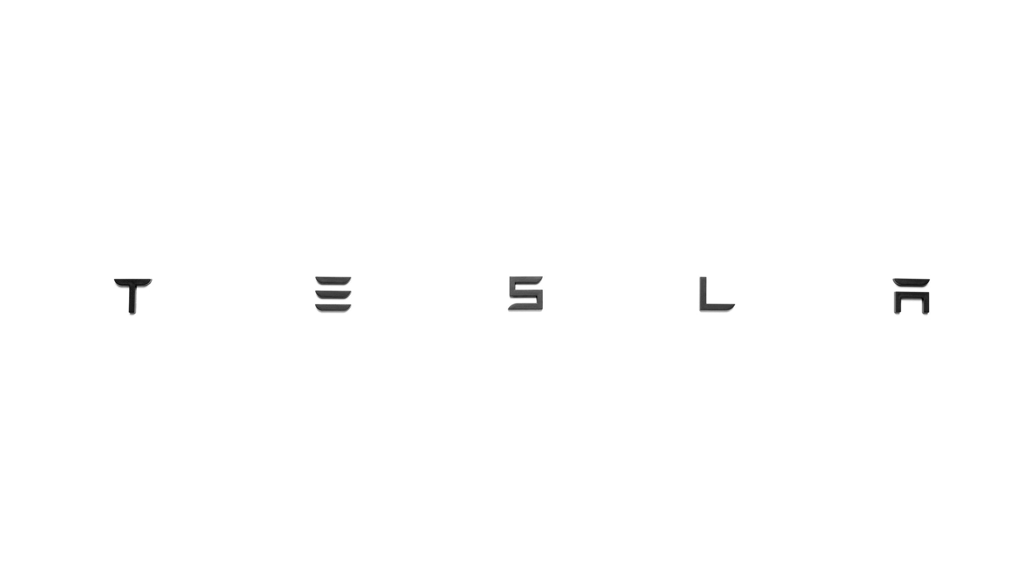 Tesla Schriftzug in Schwarz für alle Tesla Modelle
